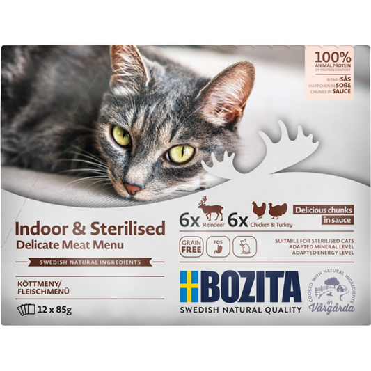 Bozita Cat PB Indoor & Sterilised Häppchen in Soße 12x85g