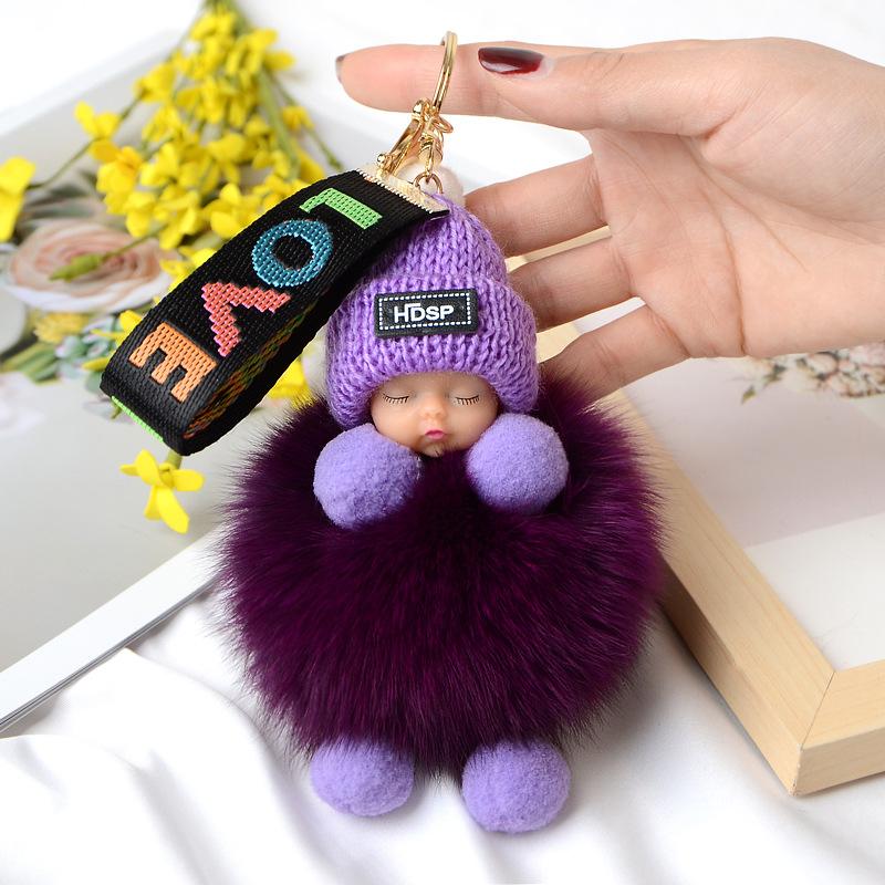 9 CM Schönheit Für Dame Schöne Mädchen Tasche Anhänger Plüsch Puppe Auto Schlüsselanhänger Anhänger beige