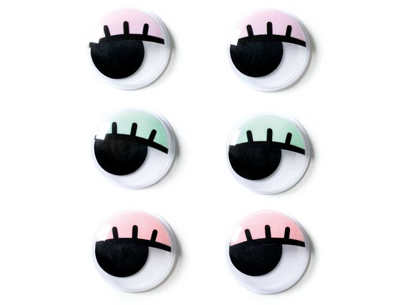 Folia Wackelaugen »Lashes«, Größe L, selbstklebend, 6 Stück, farbig sortiert