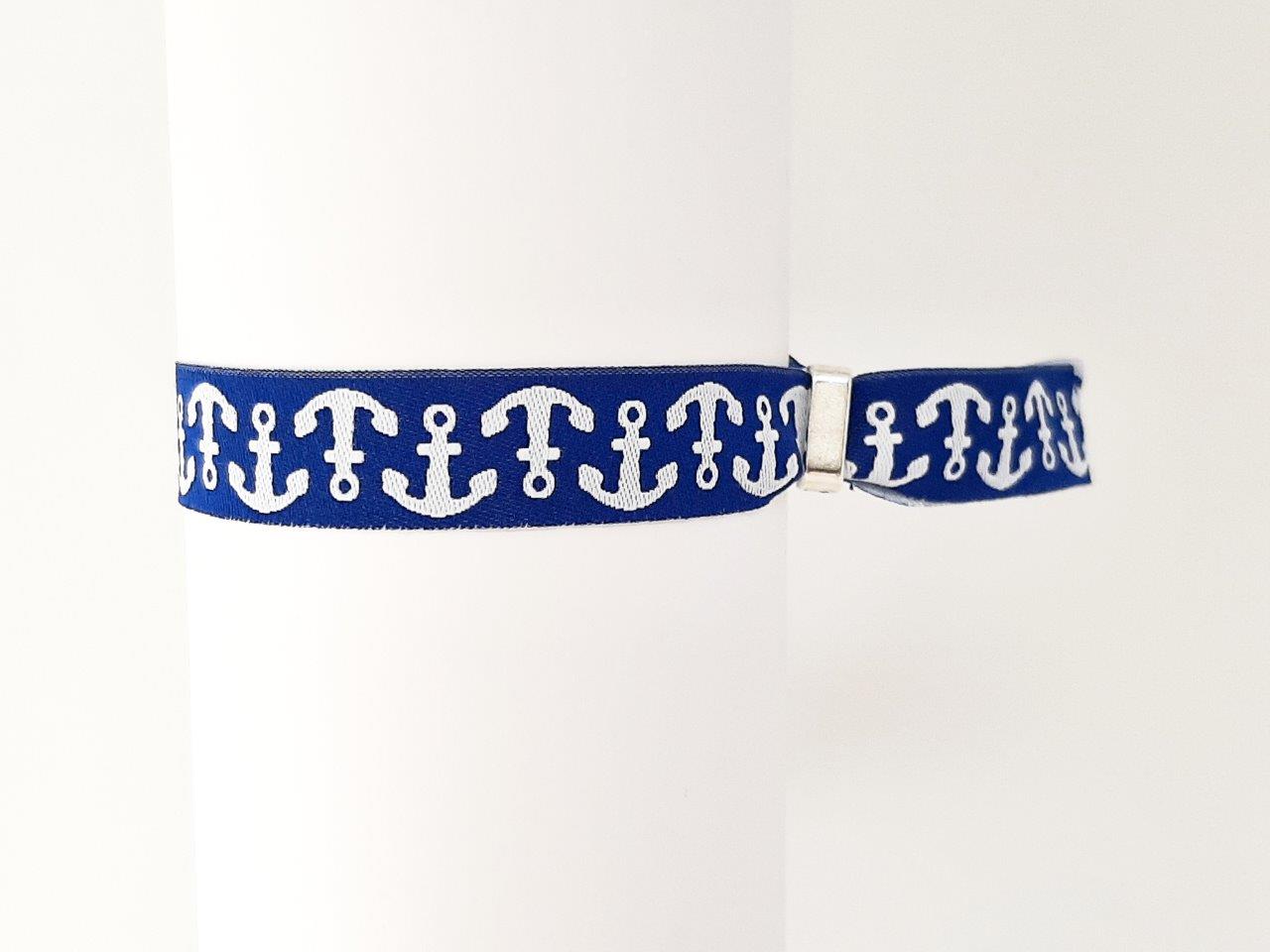 Einlassband Anker blau