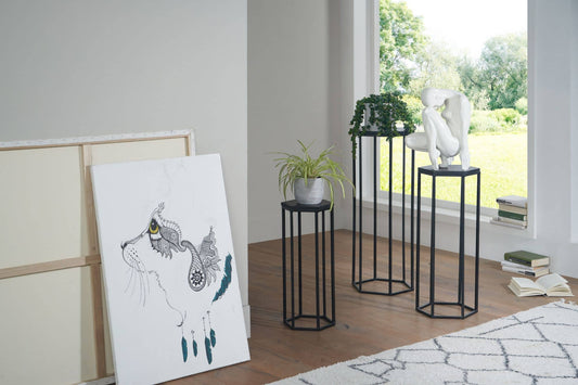 Beistelltisch 3er Set Sheesham Black Finish