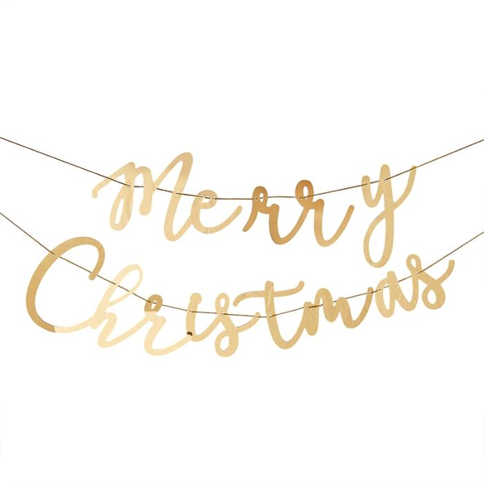 Acryl Girlande Merry Christmas gold