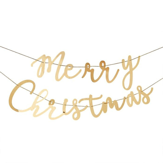 Acryl Girlande Merry Christmas gold