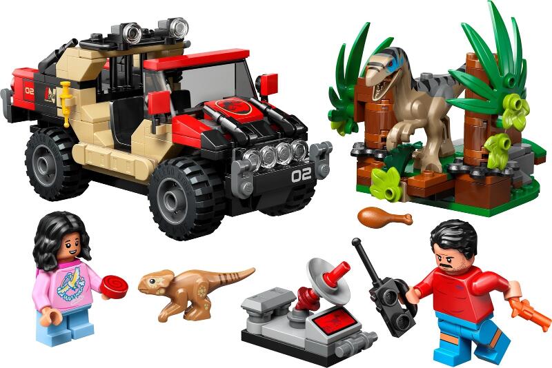 LEGO® Jurassic World 76972 Raptor Verfolgungsjagd mit dem Geländewagen