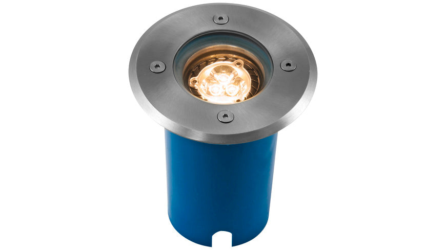 HEITRONIC Bodeneinbaustrahler Potsdam, rund, GU10-Fassung, Edelstahlblende, begehbar, IP67
