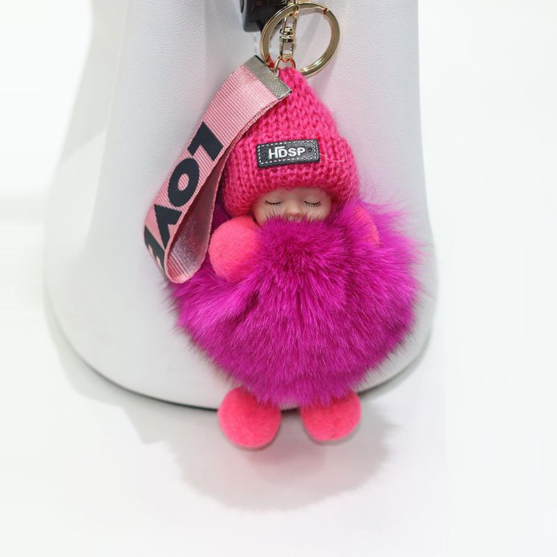 9 CM Schönheit Für Dame Schöne Mädchen Tasche Anhänger Plüsch Puppe Auto Schlüsselanhänger Anhänger beige