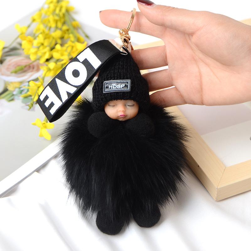 9 CM Schönheit Für Dame Schöne Mädchen Tasche Anhänger Plüsch Puppe Auto Schlüsselanhänger Anhänger beige