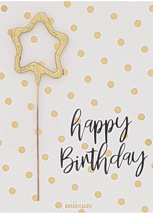 Happy Birthday Polka dots Mini Wunderkerze auf Karte