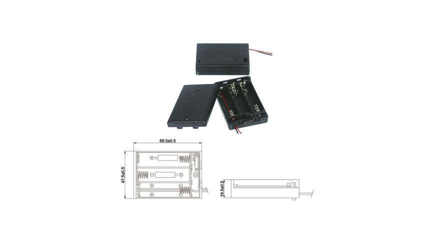 Batteriehalter für 3 x Mignon Batterie mit Anschlusskabel
