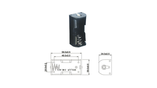 Batteriehalter für 1 x Baby Batterie mit Lötanschluss