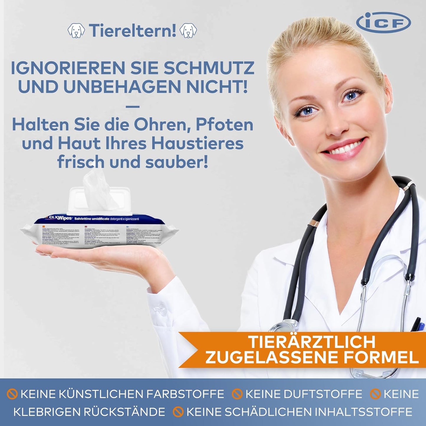CLX Haustier-Tücher | Sanfte Reinigungstücher für Hunde, Katzen & Kleintiere