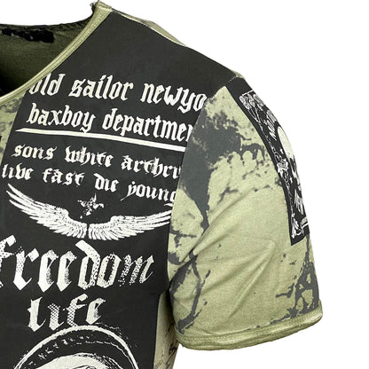 Rundhals Vintage T-Shirt - Men Slim Fit Design