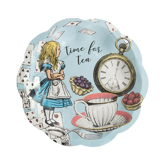 Alice im Wunderland Teller hellblau