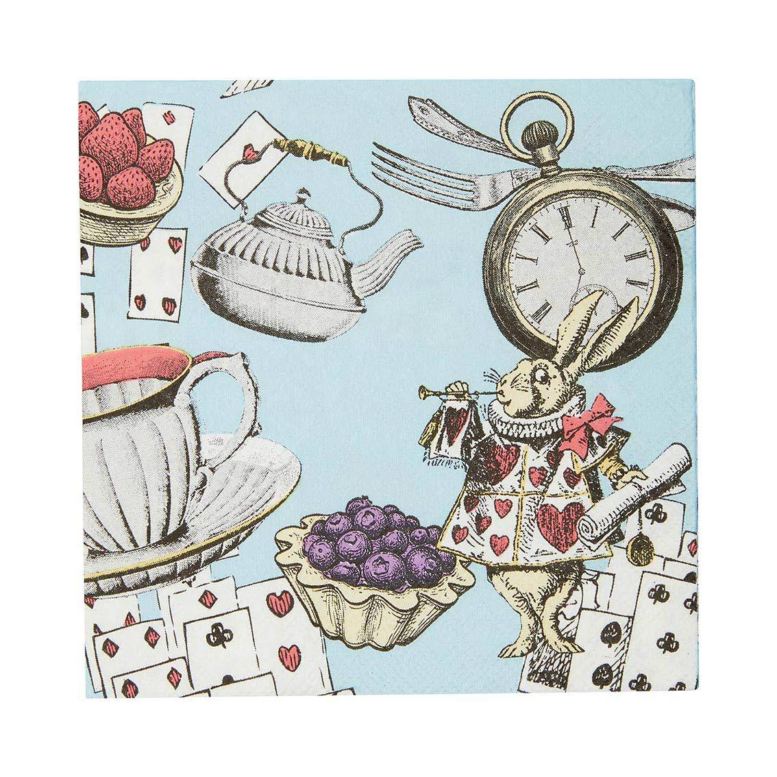 Alice im Wunderland Servietten hellblau