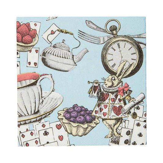 Alice im Wunderland Servietten hellblau