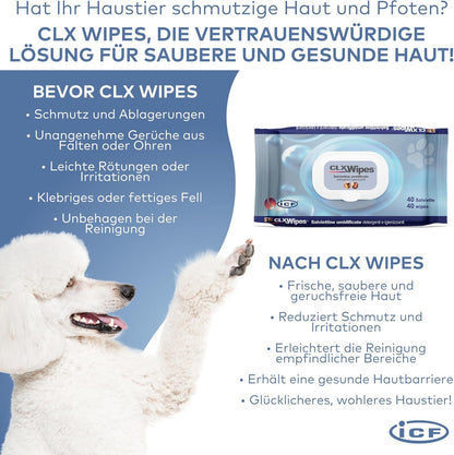CLX Haustier-Tücher | Sanfte Reinigungstücher für Hunde, Katzen & Kleintiere