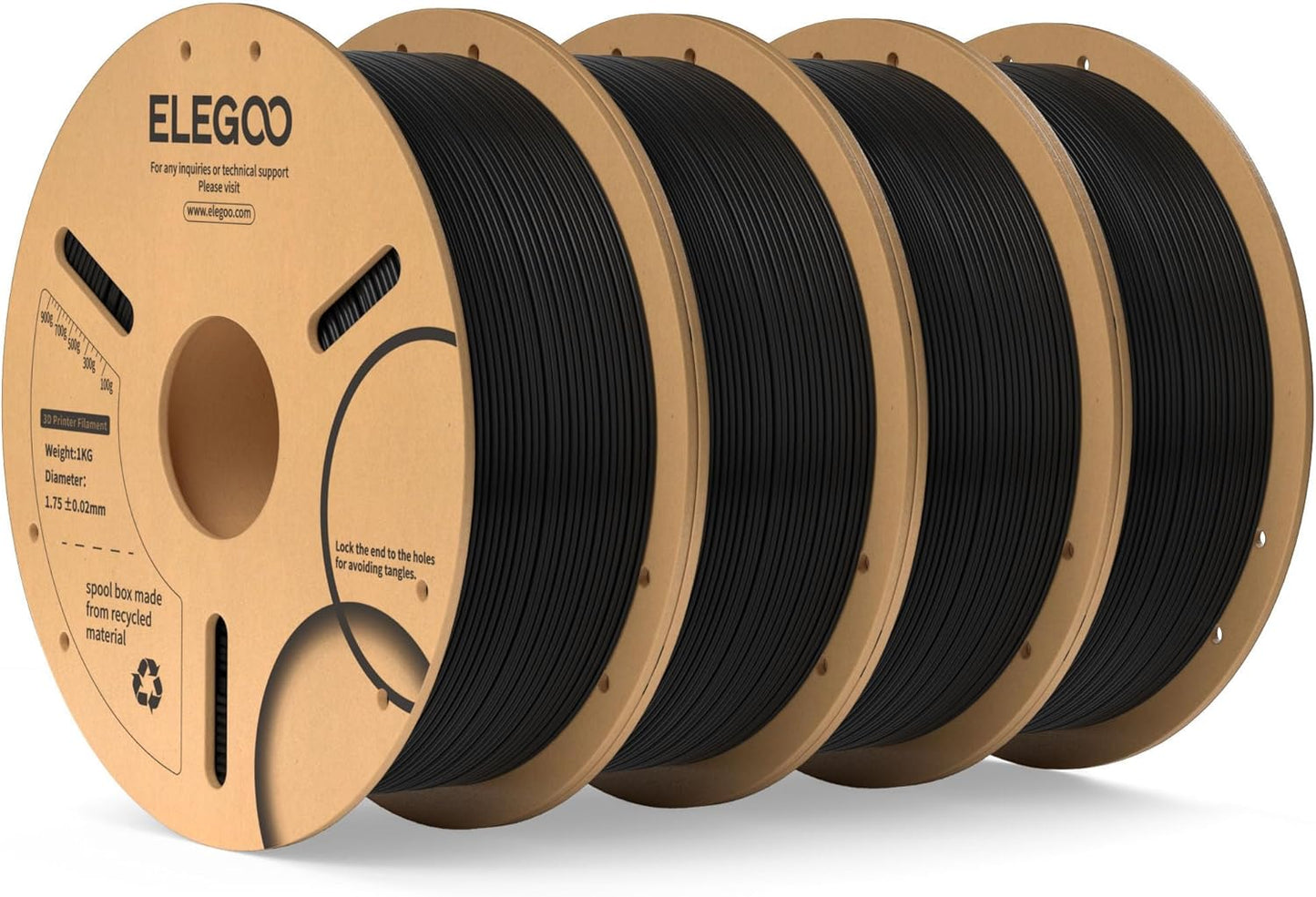ELEGOO PLA Filament 1.75mm Schwarz 1KG
