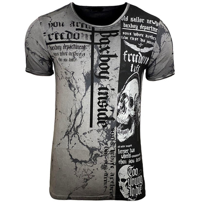 Rundhals Vintage T-Shirt - Men Slim Fit Design
