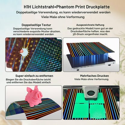 IdeaFormer Doppelseitig Schwarz Texturiert PEI Federstahl-Druckplatte alle Größen