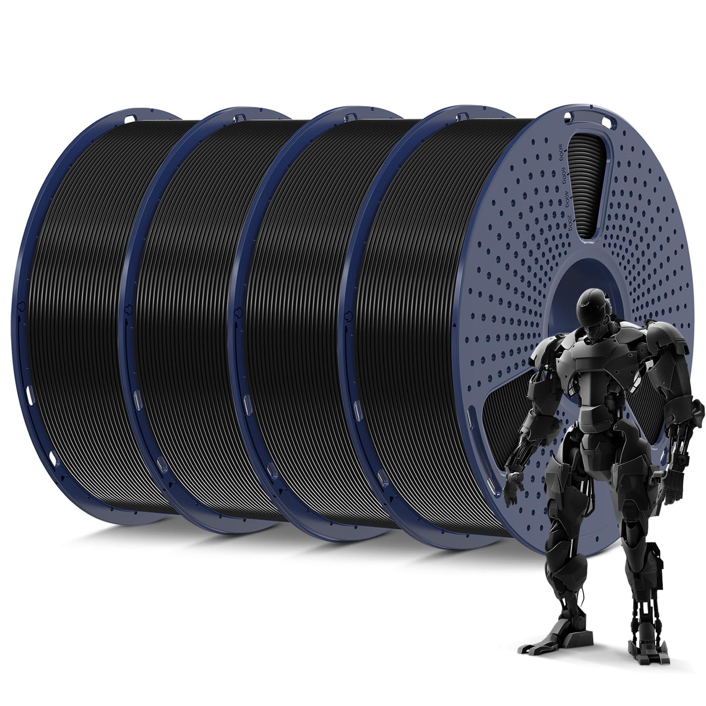 SUNLU PLA Filament 1.75mm, 3D Drucker Filament PLA Schwarz, Maßgenauigkeit +/- 0,02mm 1KG Spule