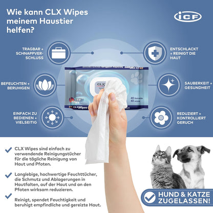 CLX Haustier-Tücher | Sanfte Reinigungstücher für Hunde, Katzen & Kleintiere