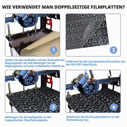 IdeaFormer Doppelseitig Schwarz Texturiert PEI Federstahl-Druckplatte alle Größen