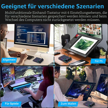 Koolertron 4 Tasten Programmierbare Tastatur Tragbar Mini mit Drehknopf