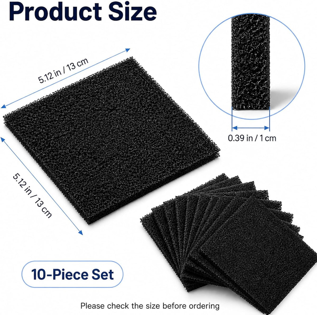 10 Stück Aktivkohlefilter Matte Zuschneidbar 13x13 cm für Lötdampfabsaugung