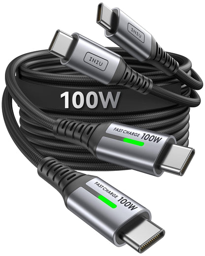 INIU USB C Kabel, 2m - 100W Power - Für Smartphones, Tablets & MacBooks (Notebooks)