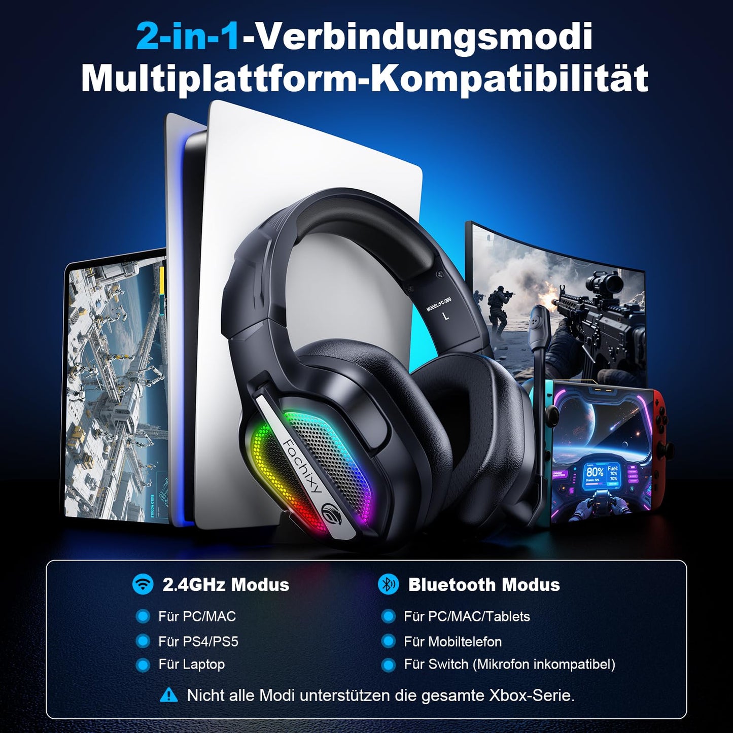 Fachixy FC200 Gaming Headset - PS5 PS4 PC Xbox One Nintendo Switch