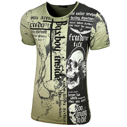 Rundhals Vintage T-Shirt - Men Slim Fit Design