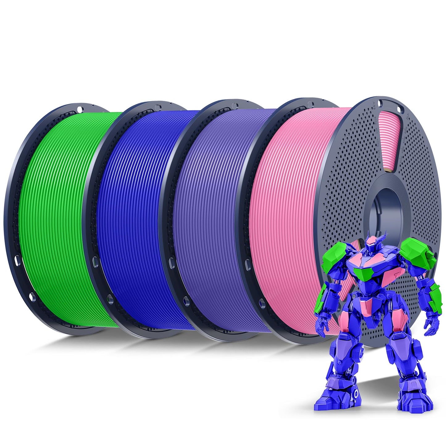 SUNLU PLA Filament 1.75mm, 3D Drucker Filament PLA Schwarz, Maßgenauigkeit +/- 0,02mm 1KG Spule