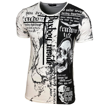 Rundhals Vintage T-Shirt - Men Slim Fit Design
