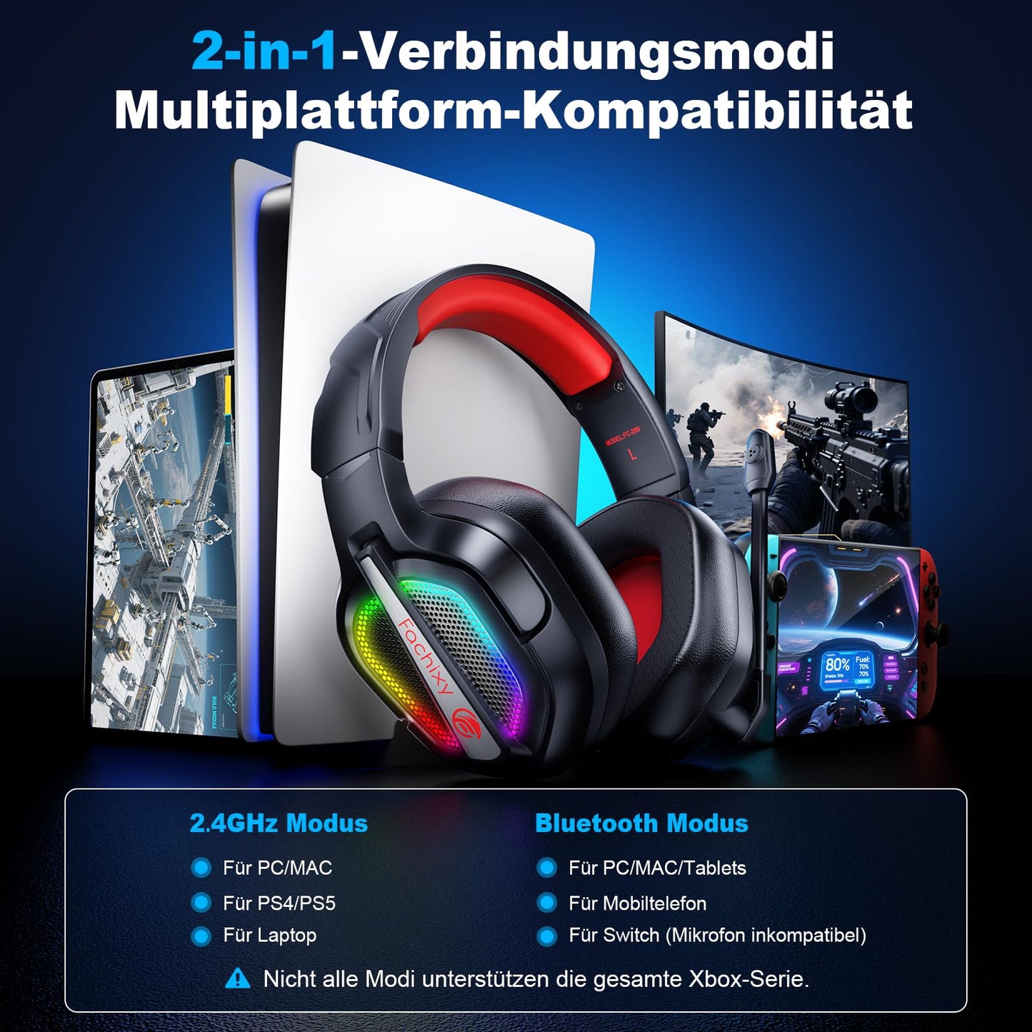 Fachixy FC200 Gaming Headset - PS5 PS4 PC Xbox One Nintendo Switch