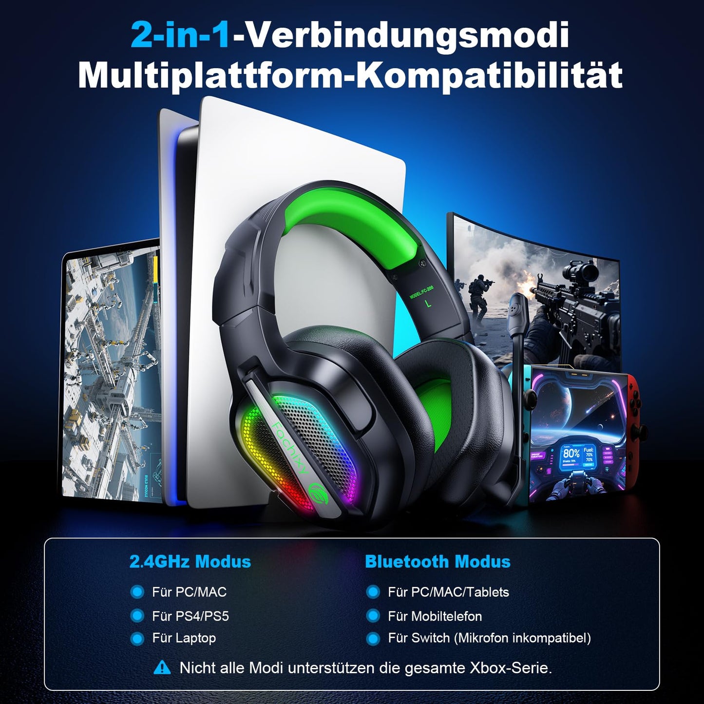 Fachixy FC200 Gaming Headset - PS5 PS4 PC Xbox One Nintendo Switch