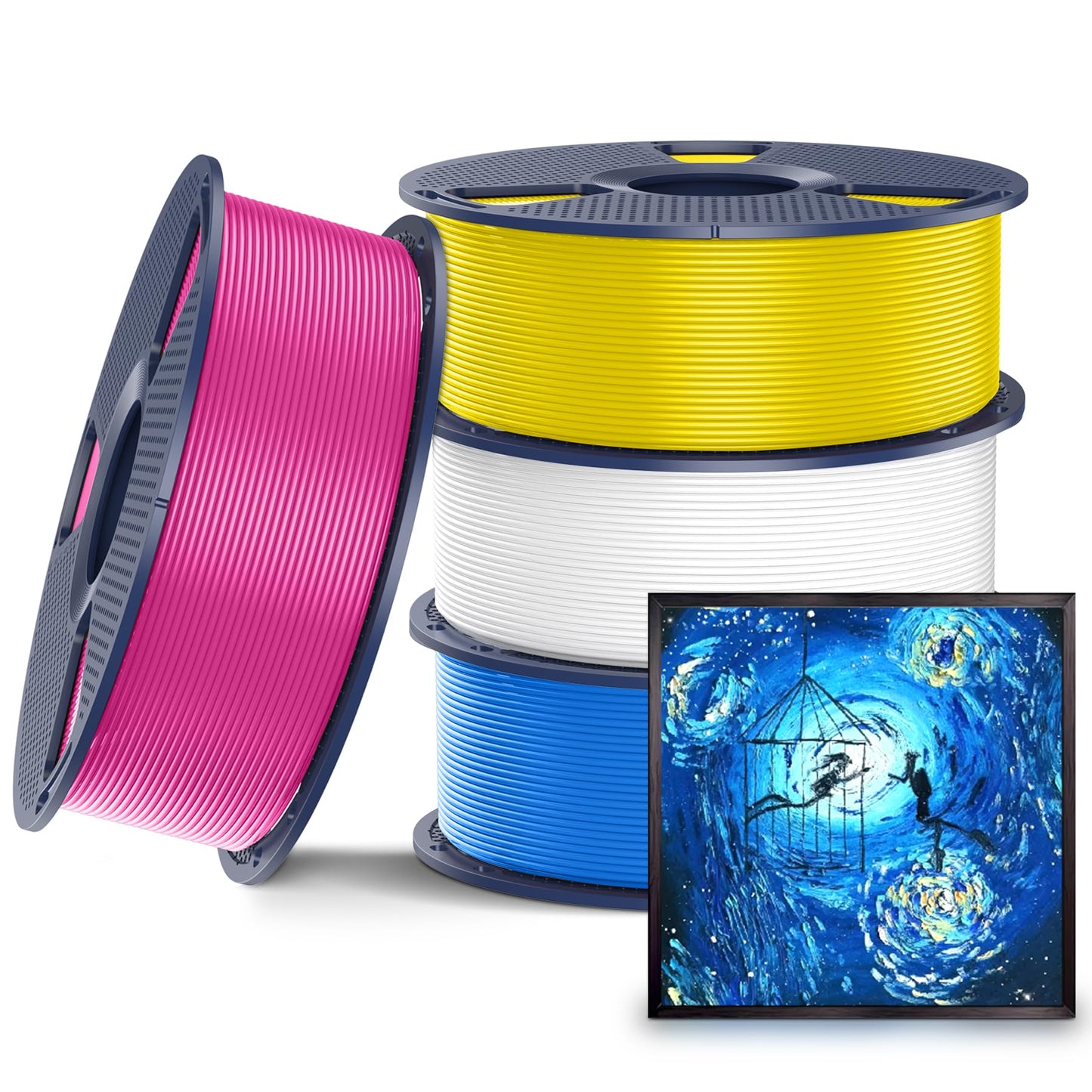 SUNLU PLA Filament 1.75mm, 3D Drucker Filament PLA Schwarz, Maßgenauigkeit +/- 0,02mm 1KG Spule
