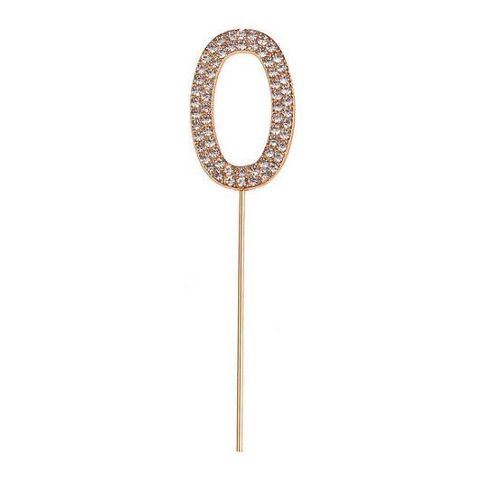 Diamantstecker silber Zahl 0