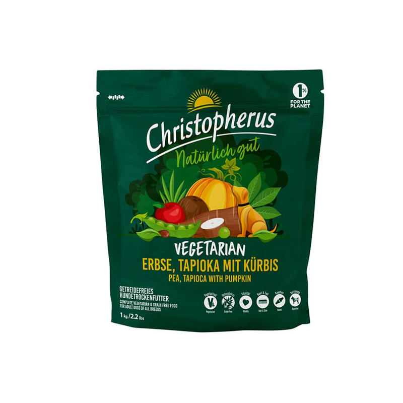 Christopherus Dog - Trockenfutter Dog Vegetarian Erbse, Tapioka & Küribs