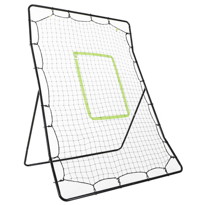 HOMCOM Baseball Rebounder PitchBack Rückprallwand mit Schlag-Zone für Baseball und Fußball, tragbar, Metall, Schwarz, 123 x 174 cm   Aosom.de