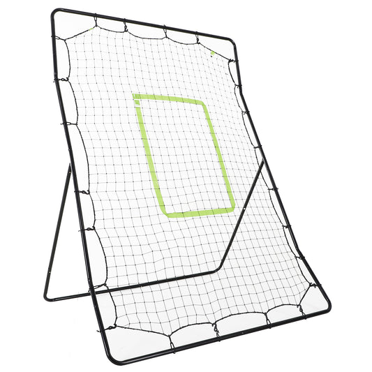 HOMCOM Baseball Rebounder PitchBack Rückprallwand mit Schlag-Zone für Baseball und Fußball, tragbar, Metall, Schwarz, 123 x 174 cm   Aosom.de