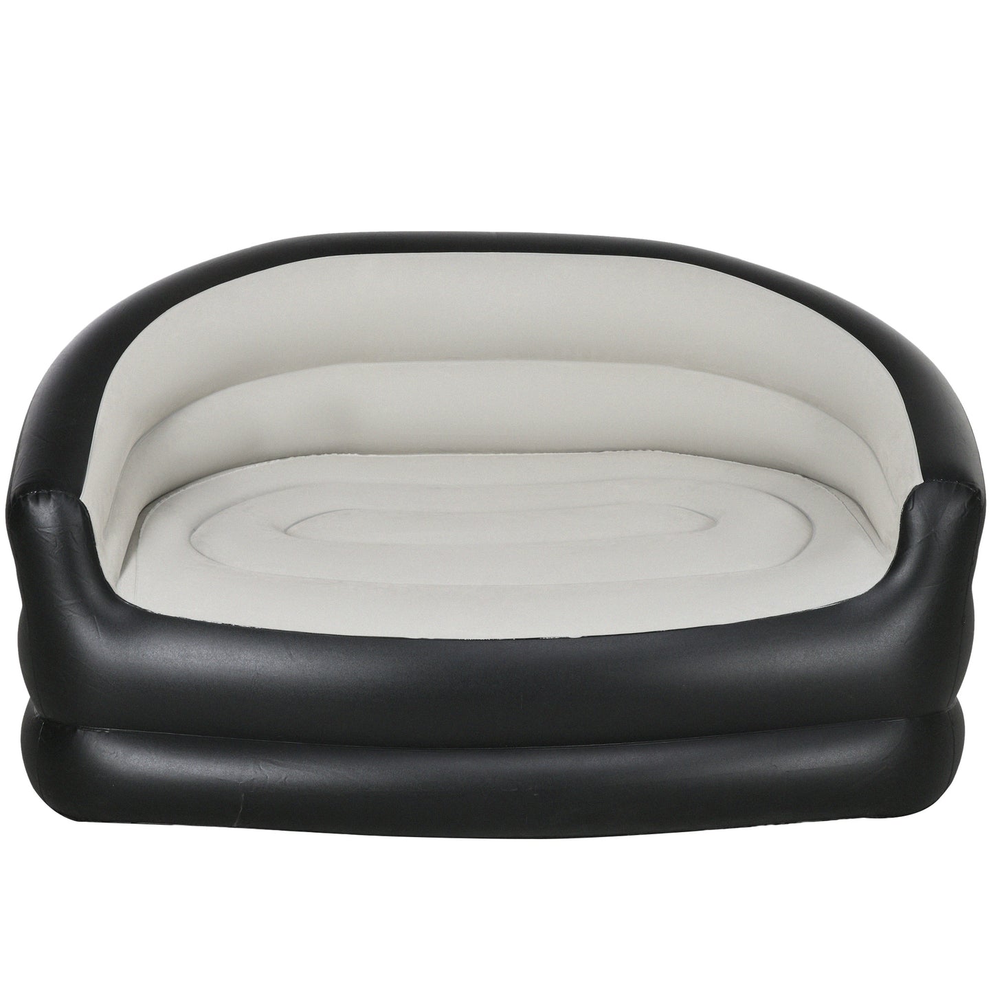 Outsunny Aufblasbares Sofa 2 Personen Couch mit weichem Plüsch für Indoor & Outdoor, Hellgrau, 125x100x87cm, bequem & vielseitig   Aosom.de