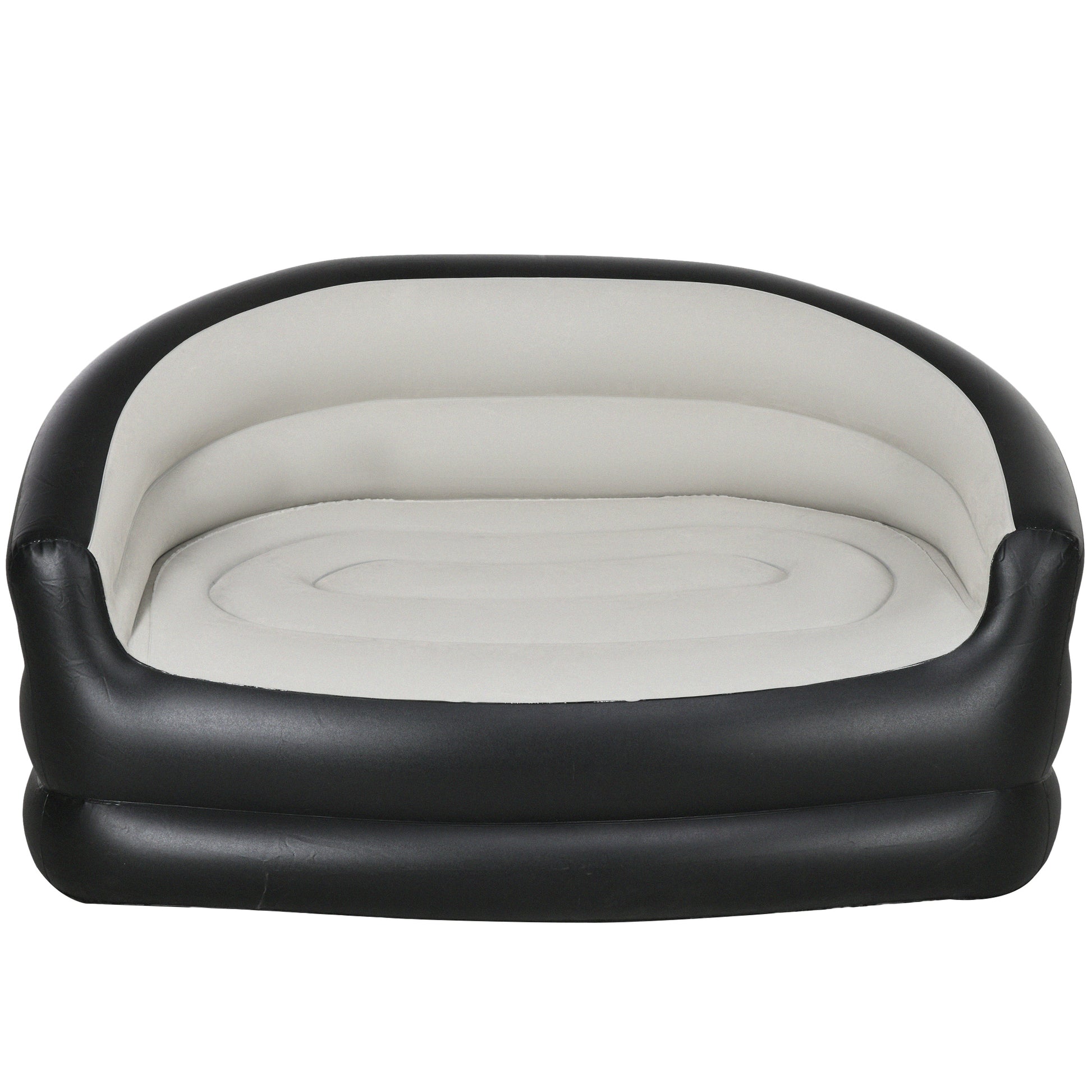 Outsunny Aufblasbares Sofa 2 Personen Couch mit weichem Plüsch für Indoor & Outdoor, Hellgrau, 125x100x87cm, bequem & vielseitig   Aosom.de