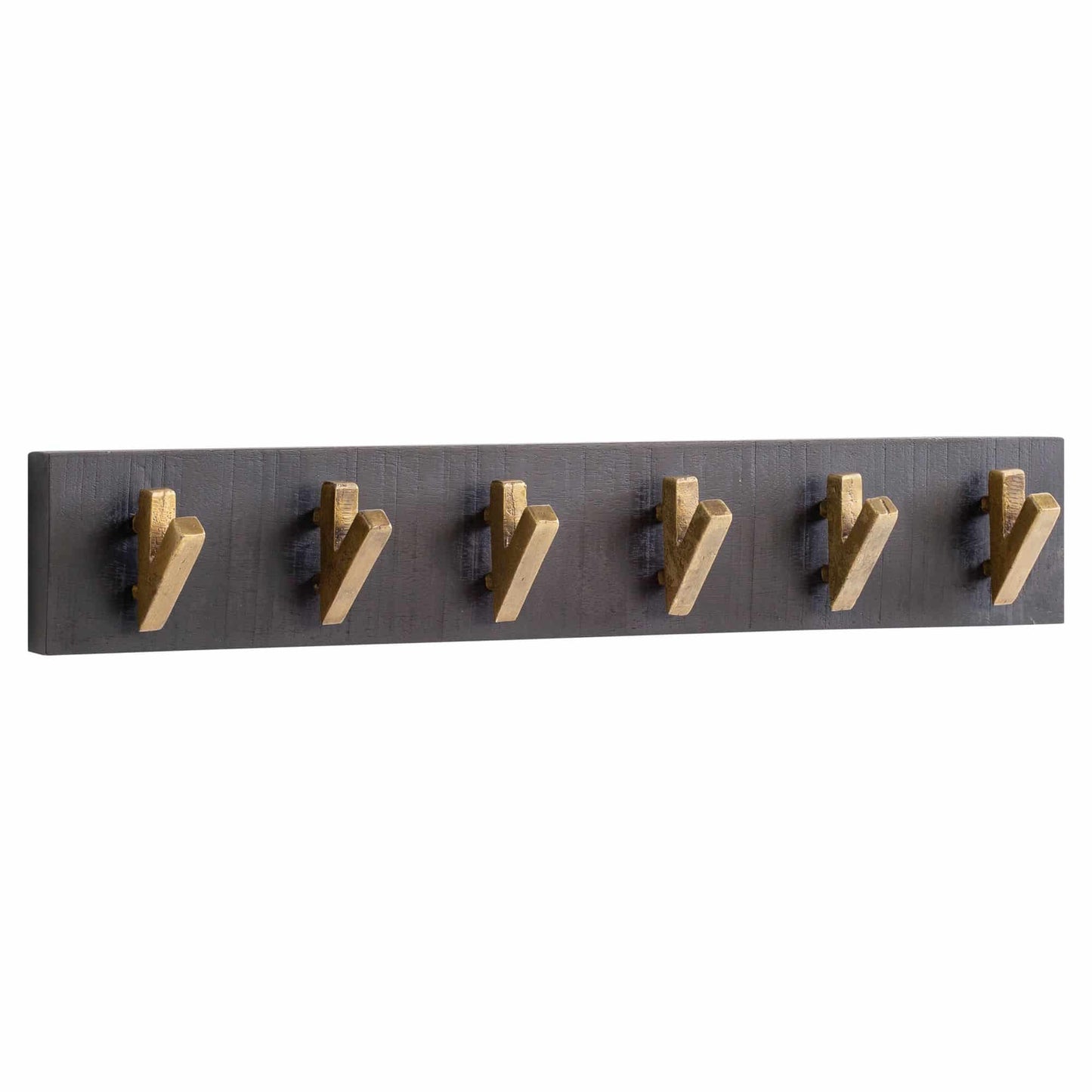 Wandgarderobe Mango Massivholz / Metall 60 x 10 x 8 cm Schwarz Gold
