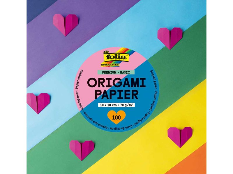 Folia Premium Origami Papier »Basic«, 10 x 10 cm, farbig sortiert