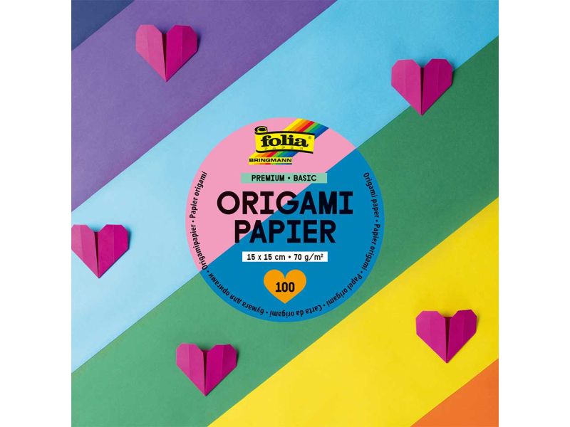 Folia Premium Origami Papier »Basic«, 15 x 15 cm, farbig sortiert