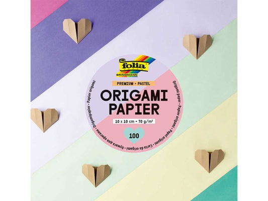 Folia Premium Origami Papier »Pastel«, 10 x 10 cm, farbig sortiert