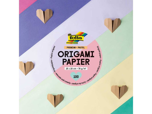 Folia Premium Origami Papier »Pastel«, 15 x 15 cm, farbig sortiert