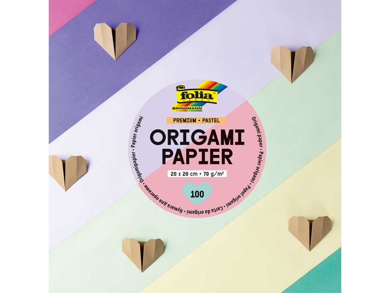 Folia Premium Origami Papier »Pastel«, 20 x 20 cm, farbig sortiert