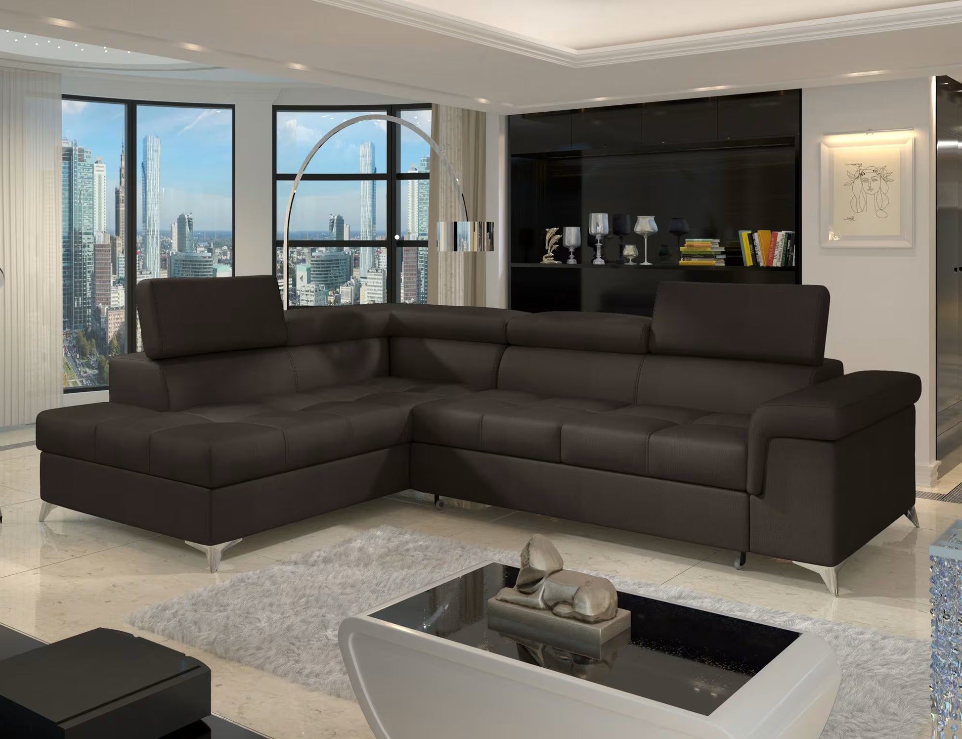 Verendio Ecksofa mit Schlaffunktion – Großzügige Sitz- und Liegefläche, pflegeleichter Monolith-Stoff, integrierter Stauraum und flexible Farbwahl