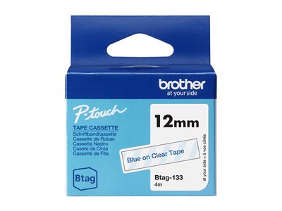 BROTHER 12MM Blue on Transparent BTAG133